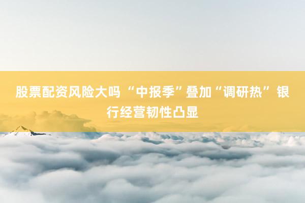 股票配资风险大吗 “中报季”叠加“调研热” 银行经营韧性凸显