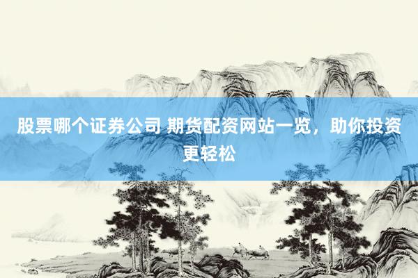 股票哪个证券公司 期货配资网站一览，助你投资更轻松